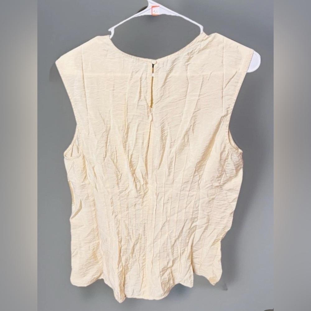 Anthropologie Beige Textured Sleeveless Blouse Top Women’s Medium NWT - Picture 2 of 3